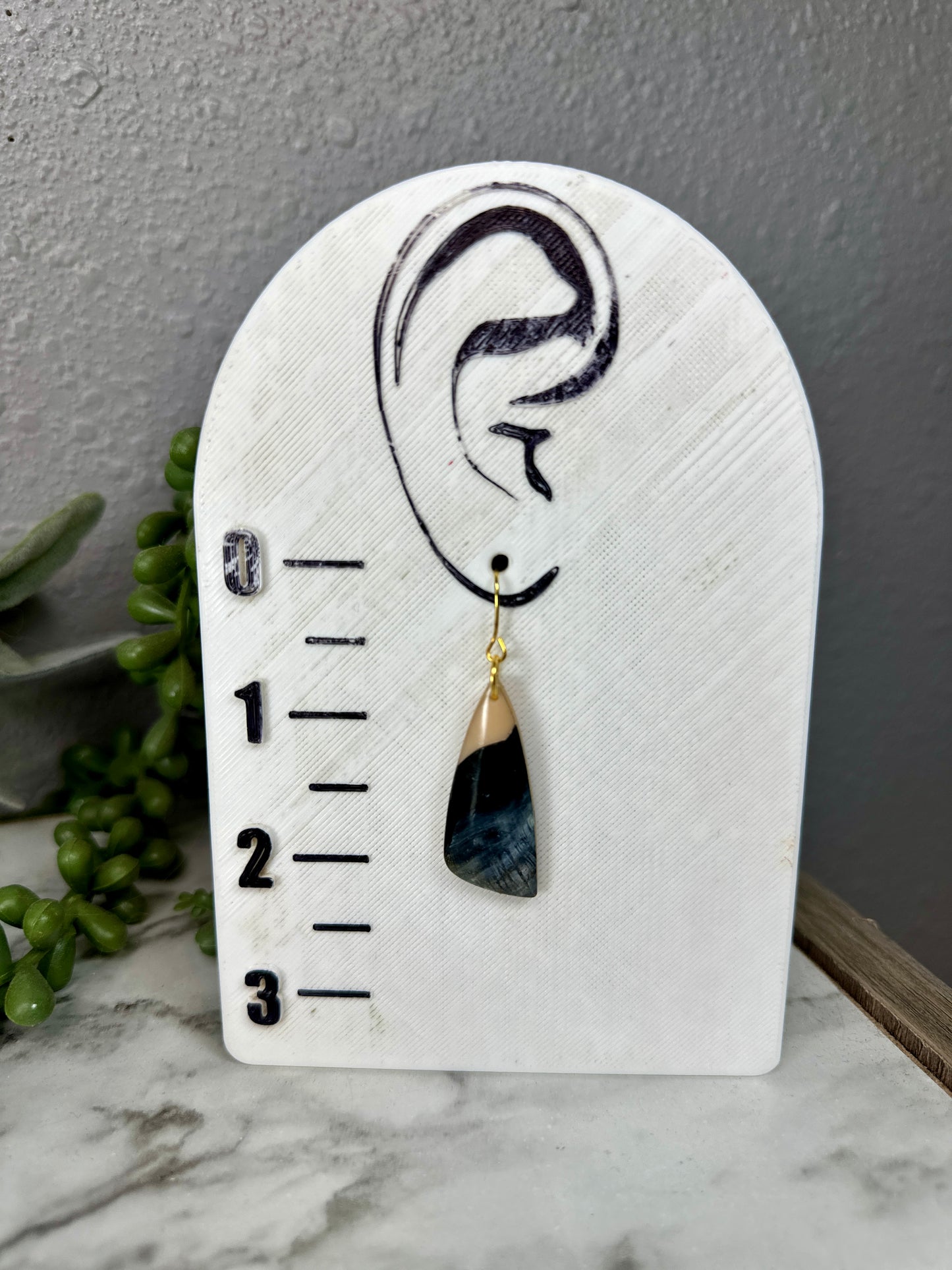 Stone Effect Triangle Dangles