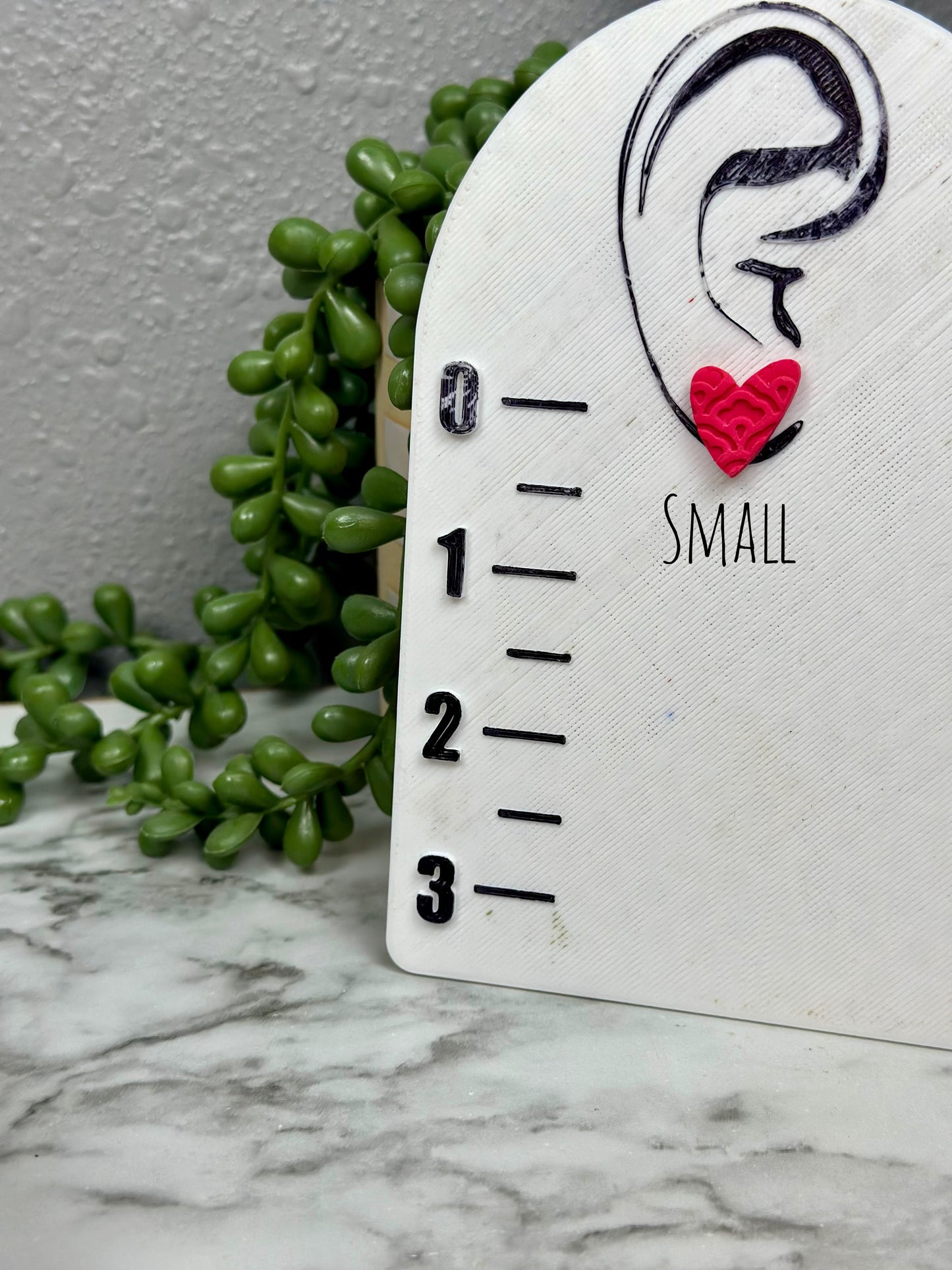 Heart Studs with Lace Texture