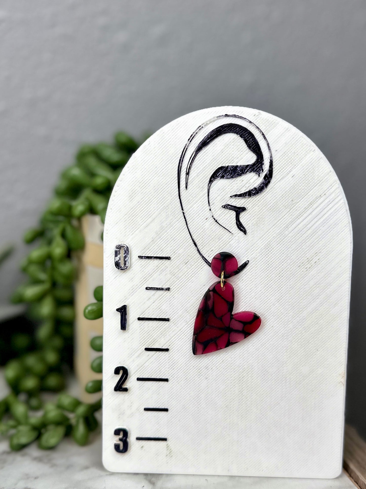 Stained Glass Heart Dangles - Reds/Pinks