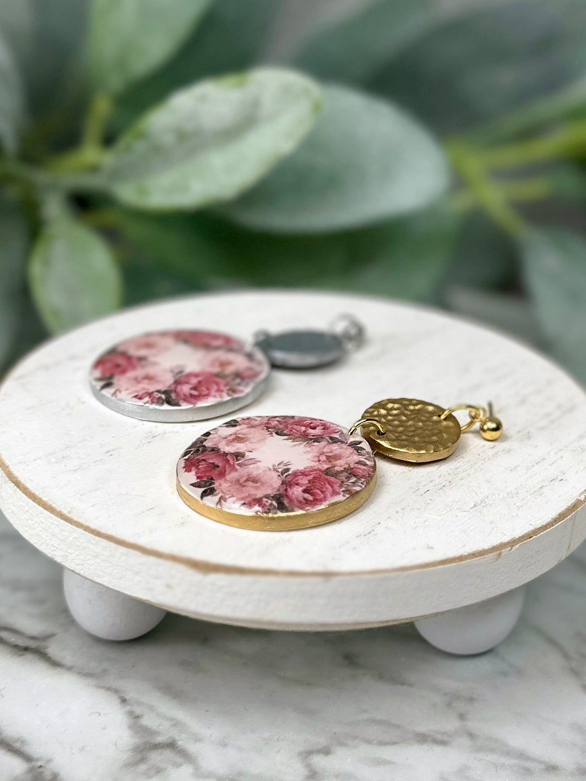 Vintage Floral Wreath Dangles