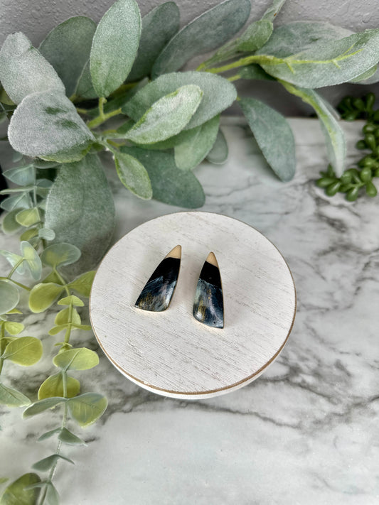 Stone Effect Triangle Statement Studs
