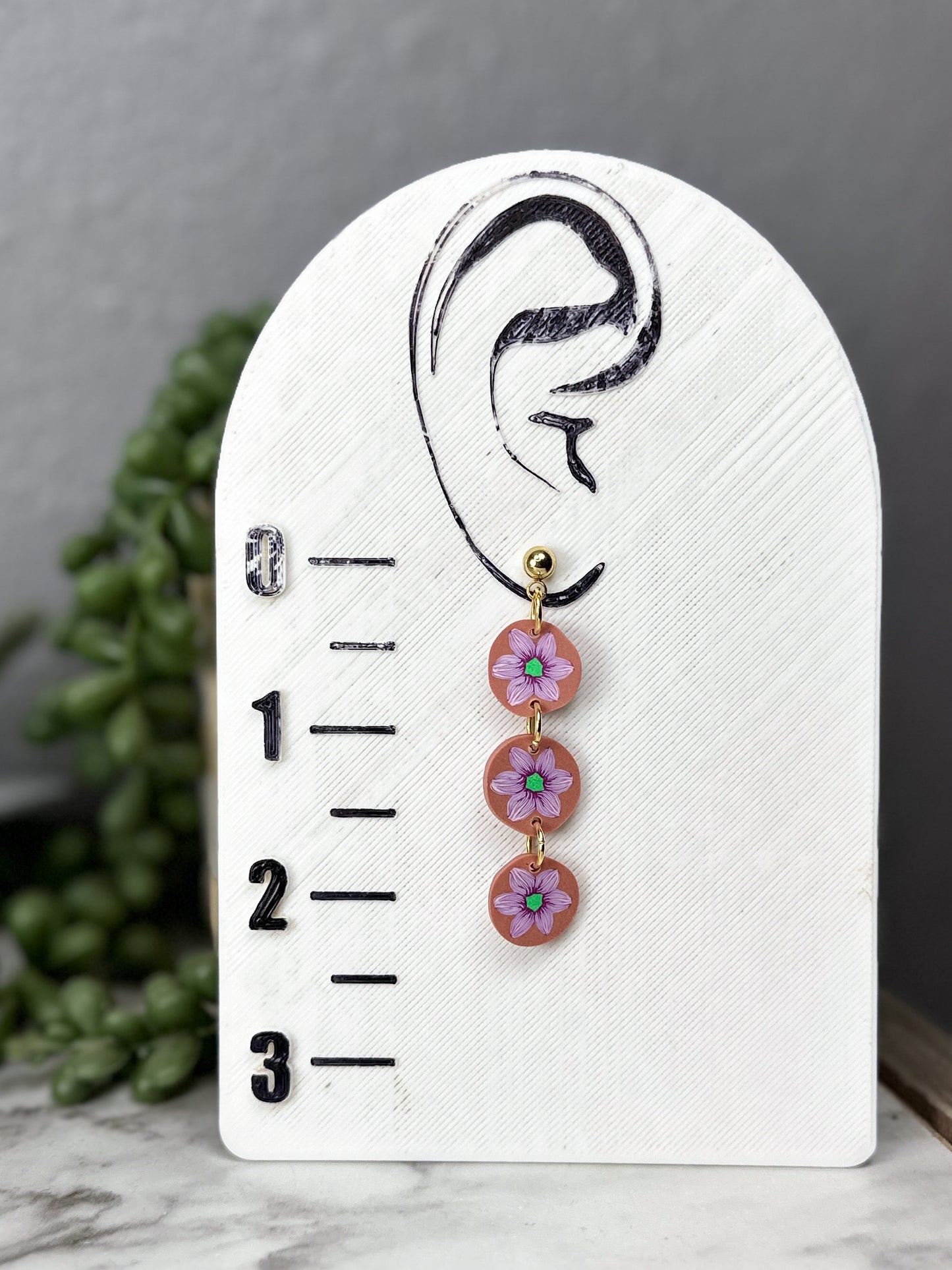 Purple Flower Dangles