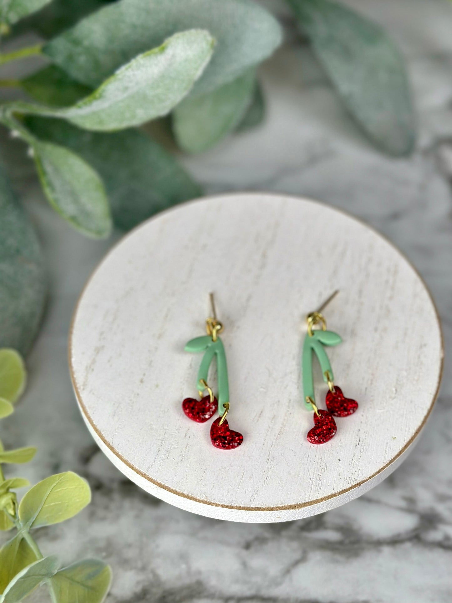 Heart Cherry Dangles