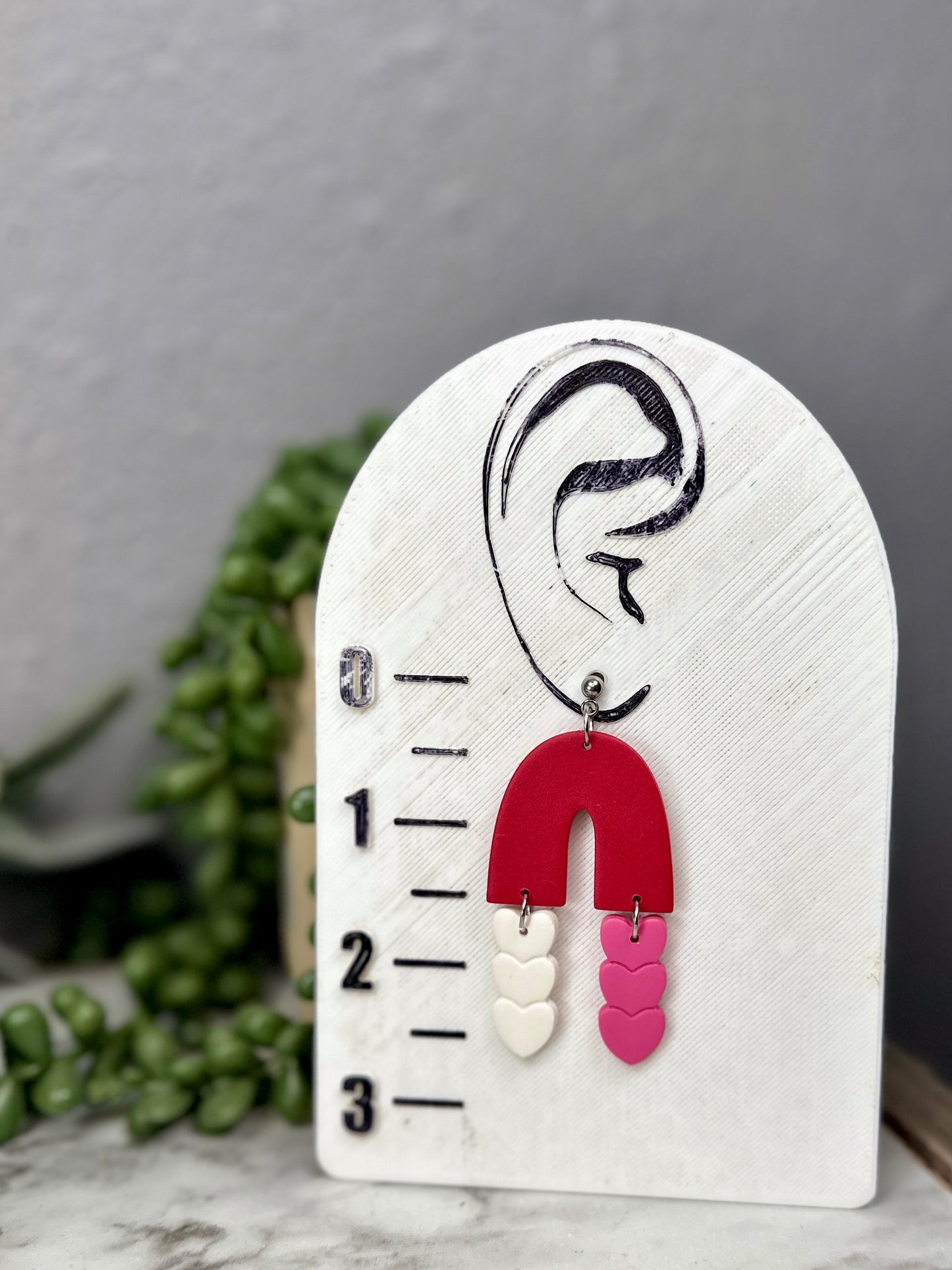 Heart Arch Dangles - Red