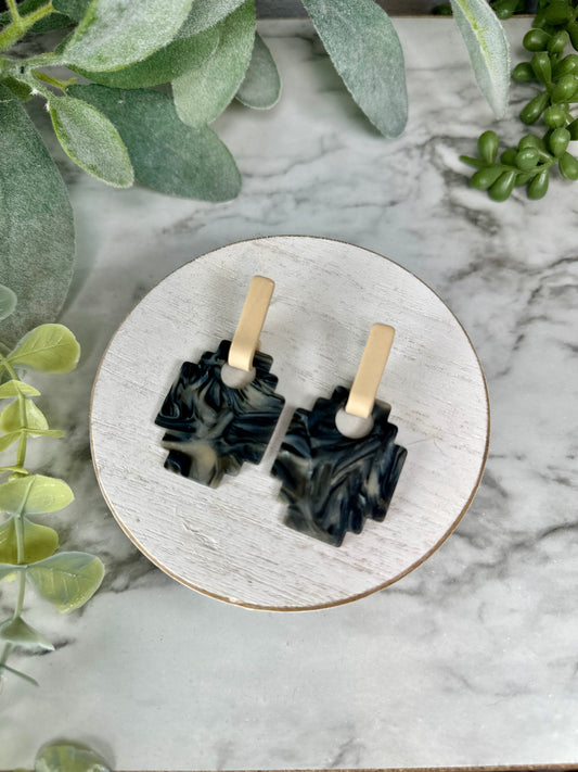 Aztec Dangles Black Marble