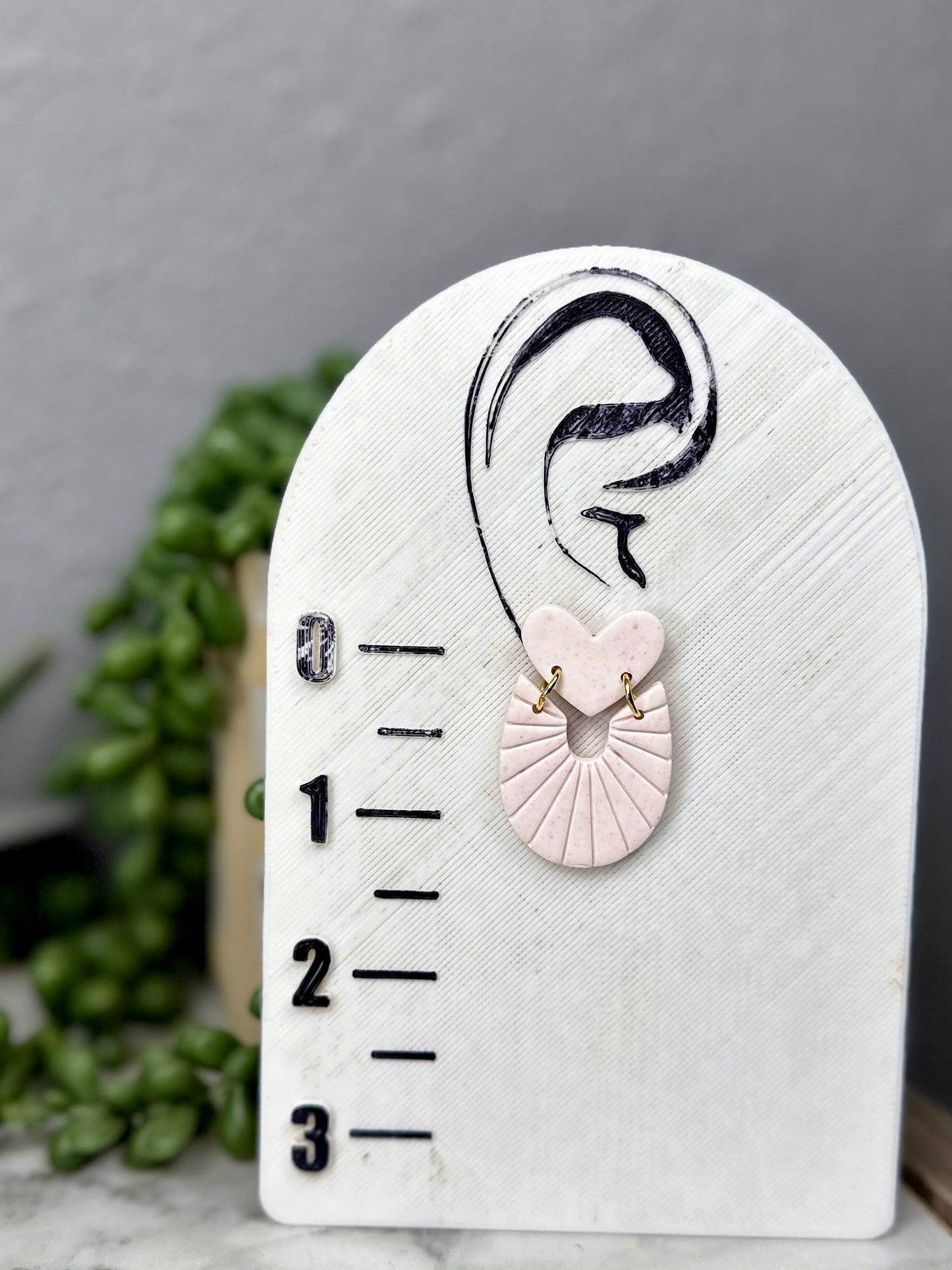 Heart Embossed Arch Dangles