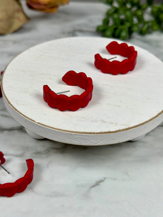 Stacked Heart Hoops