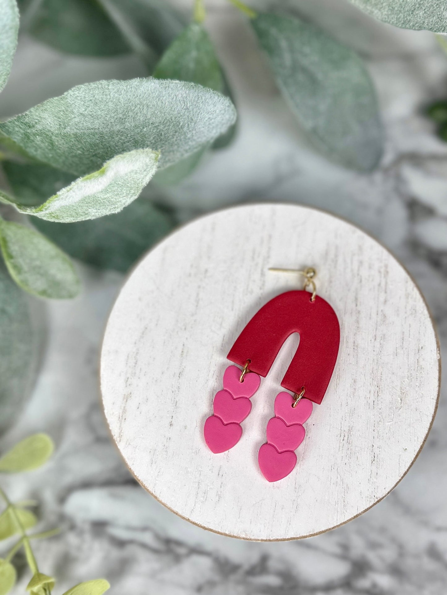 Heart Arch Dangles - Red