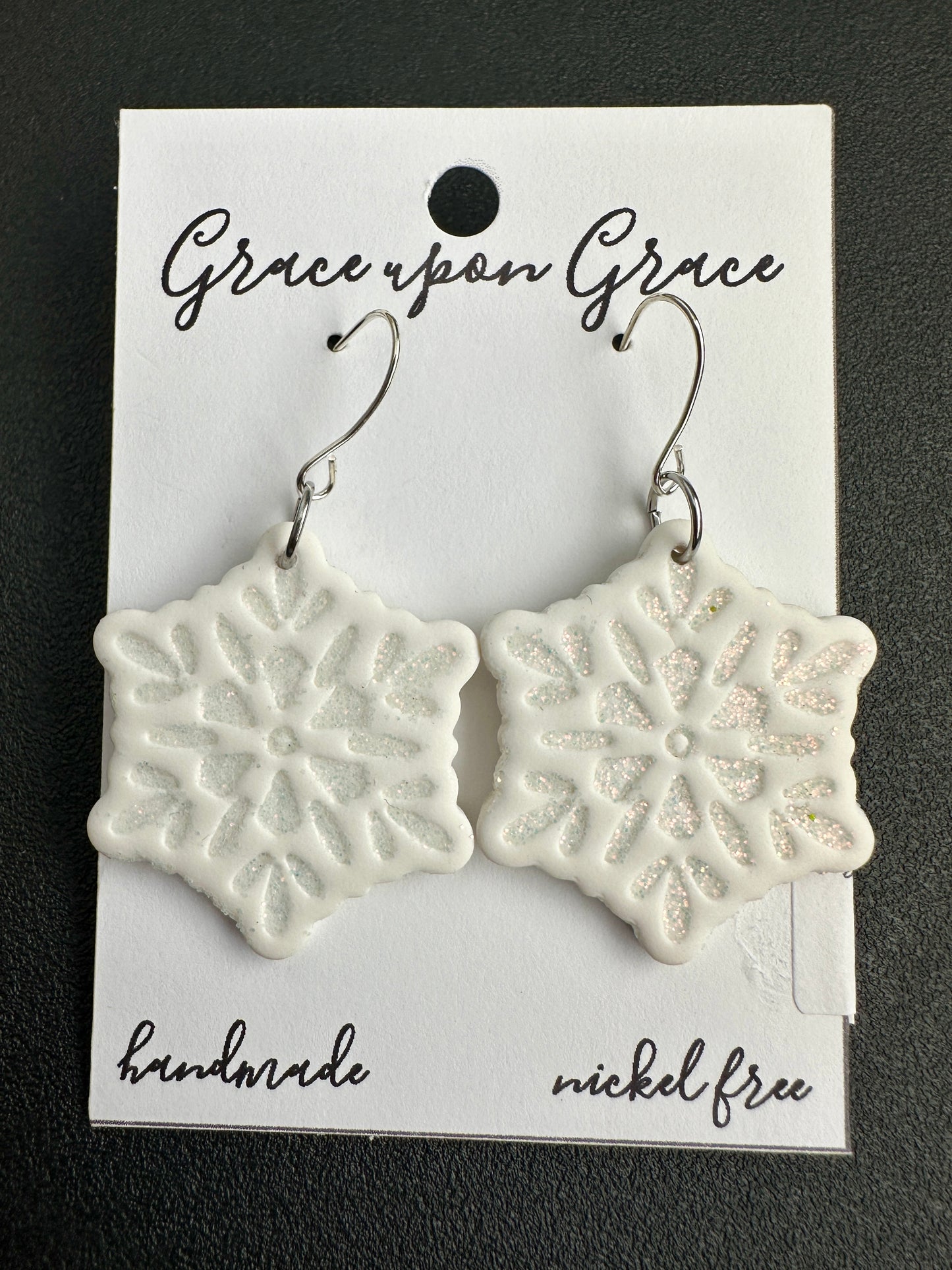 Glittery Snowflake Dangles