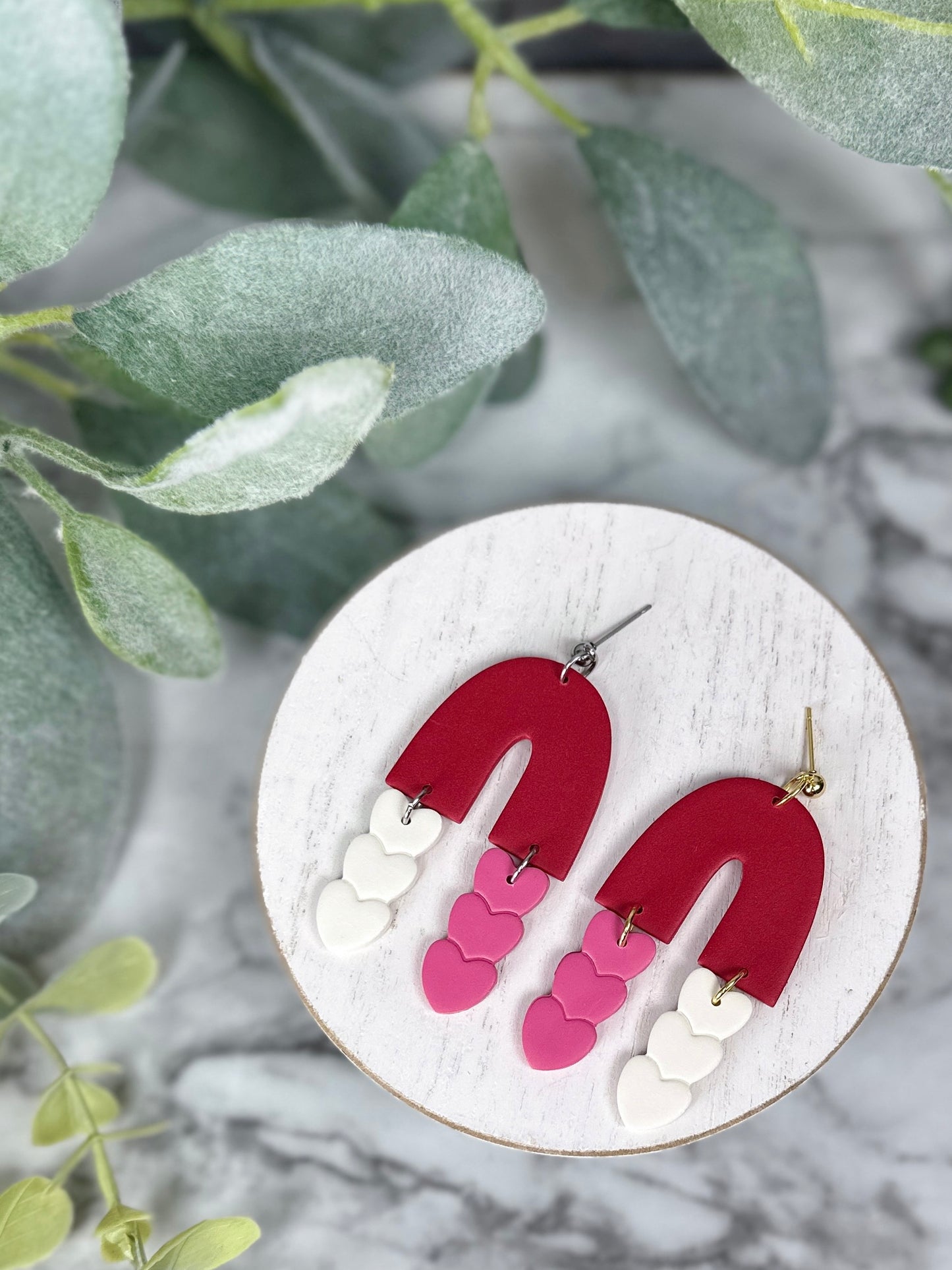 Heart Arch Dangles - Red