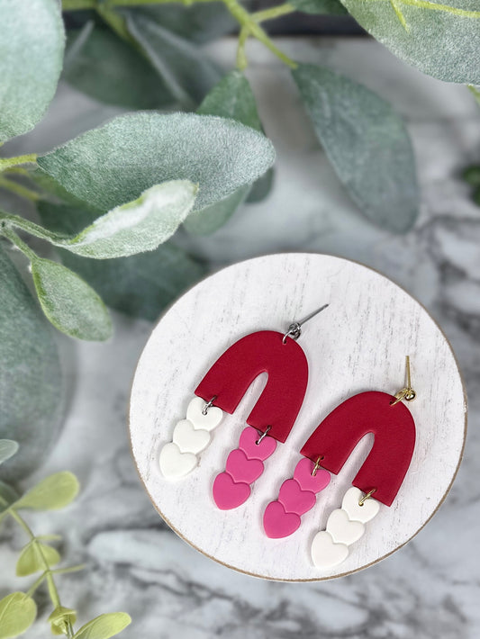 Heart Arch Dangles - Red