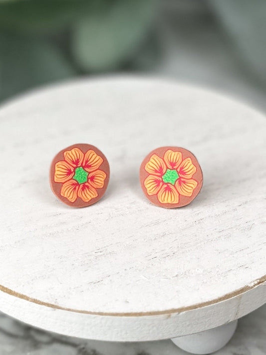 Yellow Flower Studs