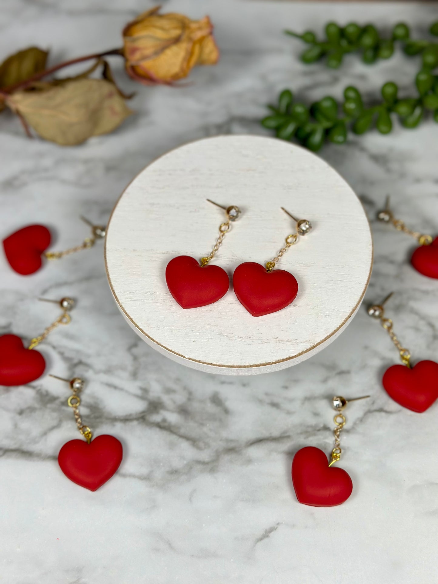 Puffy Heart Dangles