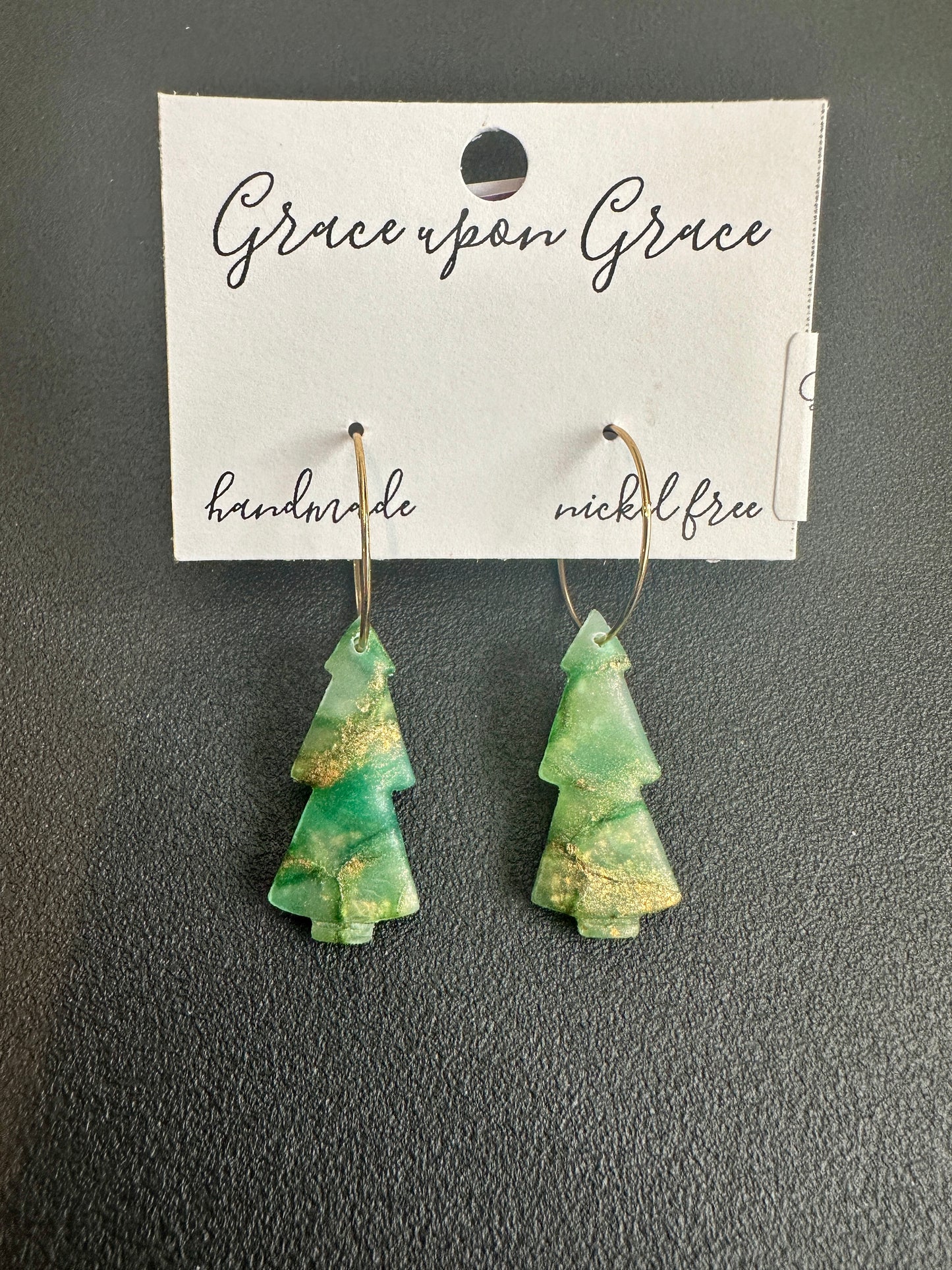 Marbled Tiered Tree Hoops