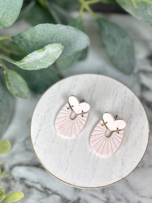Heart Embossed Arch Dangles