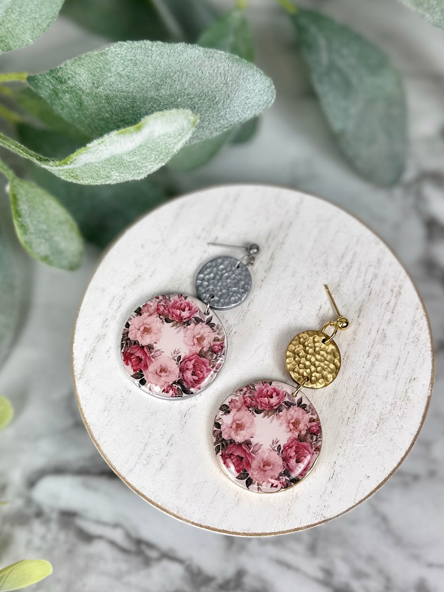 Vintage Floral Wreath Dangles