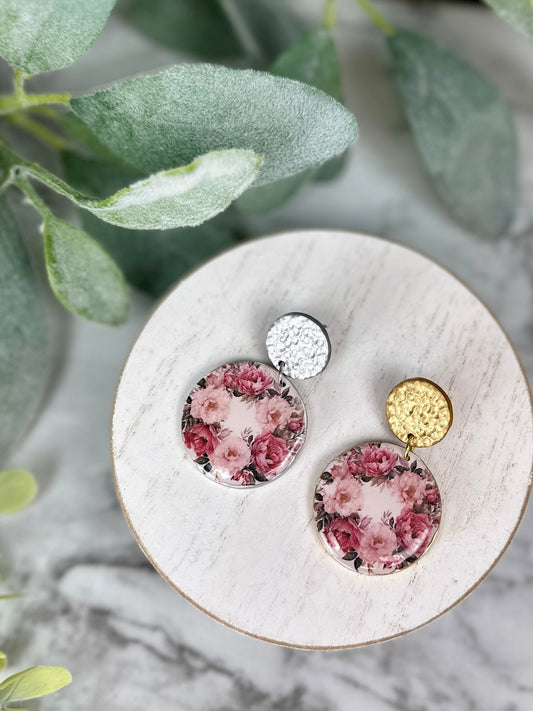 Vintage Floral Wreath Dangles