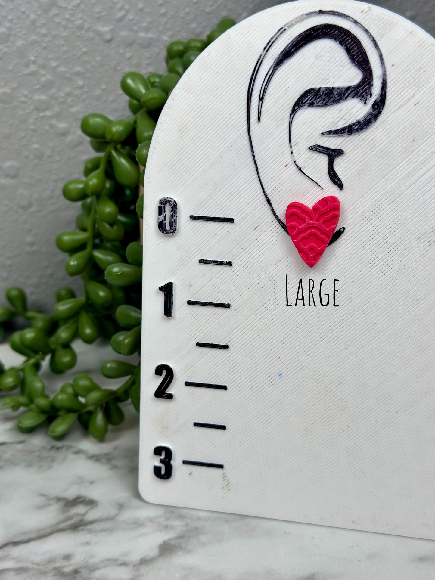 Heart Studs with Lace Texture