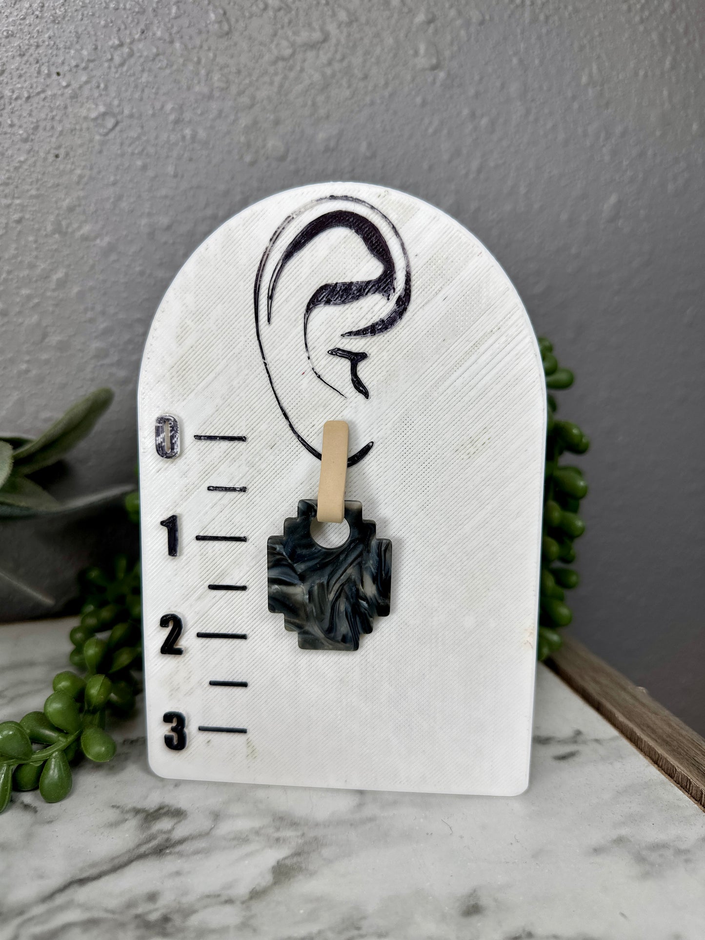 Aztec Dangles Black Marble