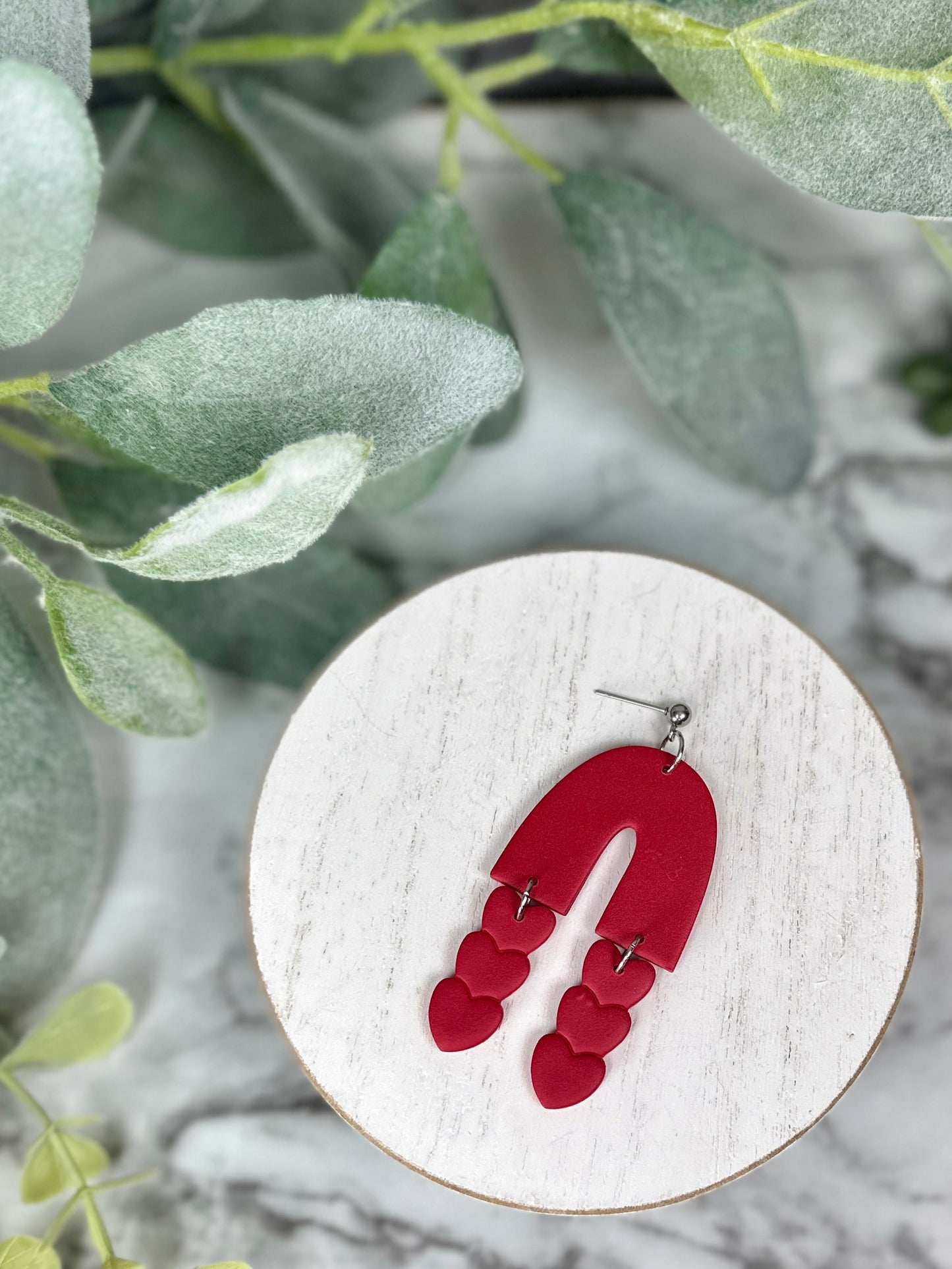 Heart Arch Dangles - Red