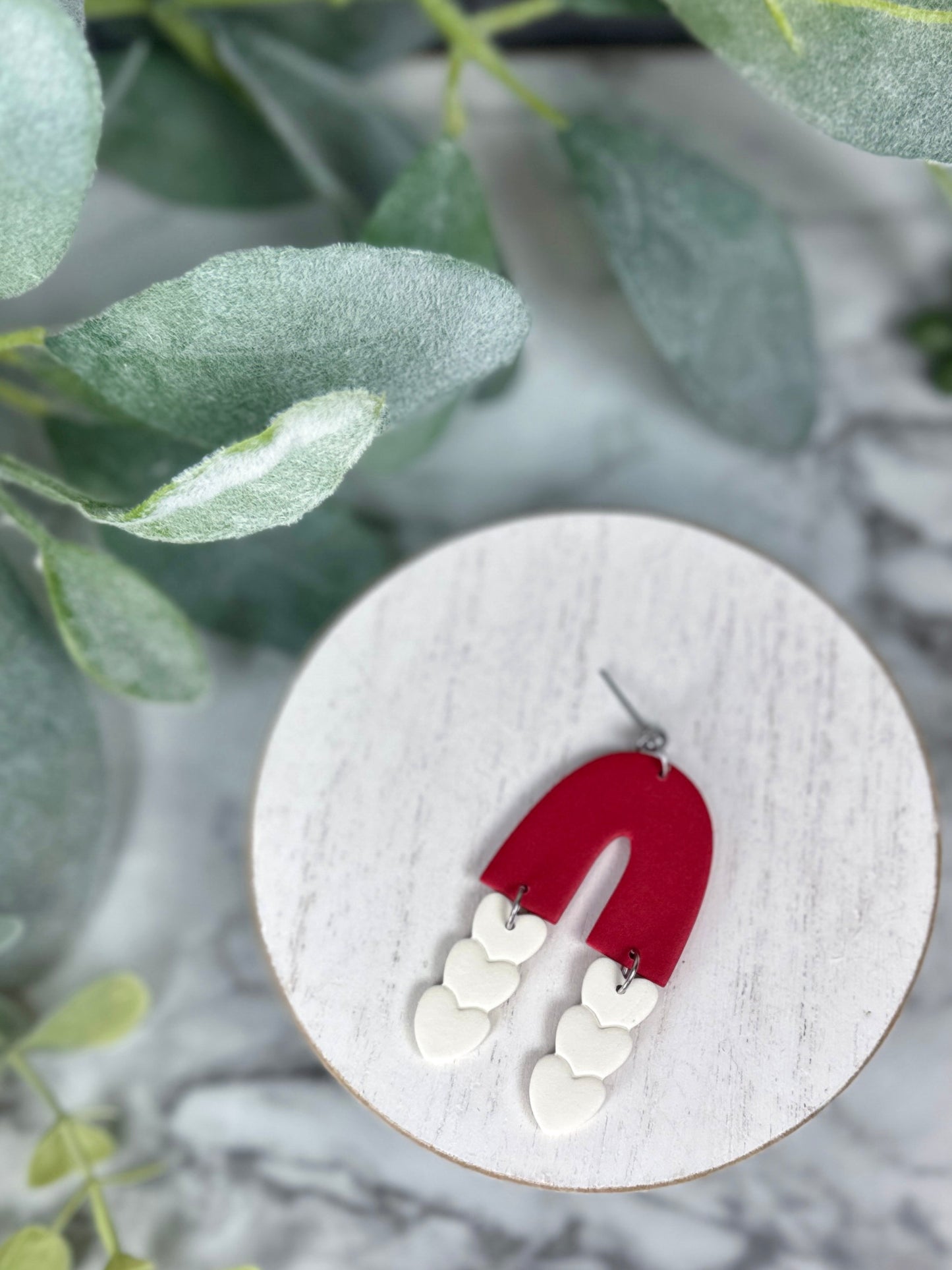 Heart Arch Dangles - Red