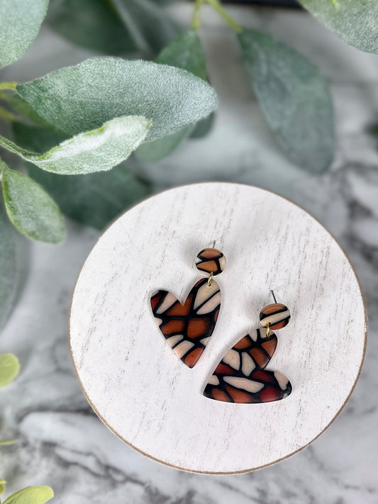 Stained Glass Heart Dangles - Neturals