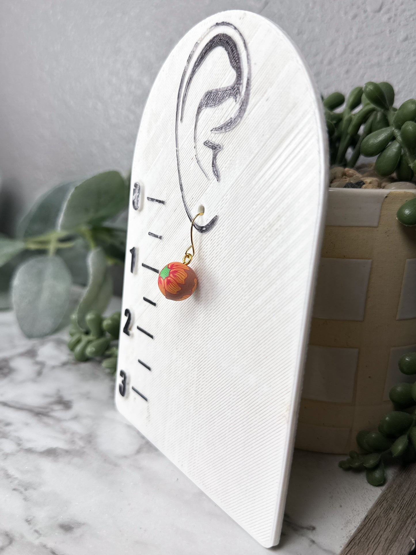 Yellow Flower Bead Dangles