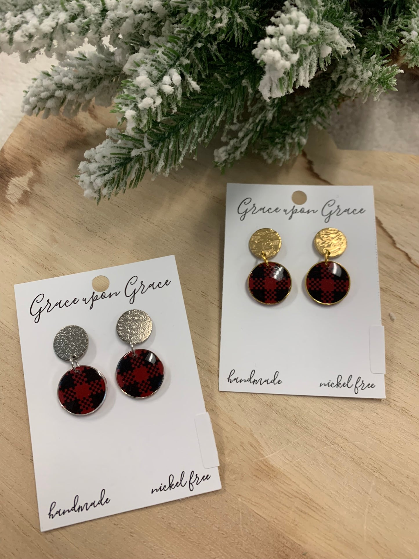 Buffalo Plaid Dangles - Short