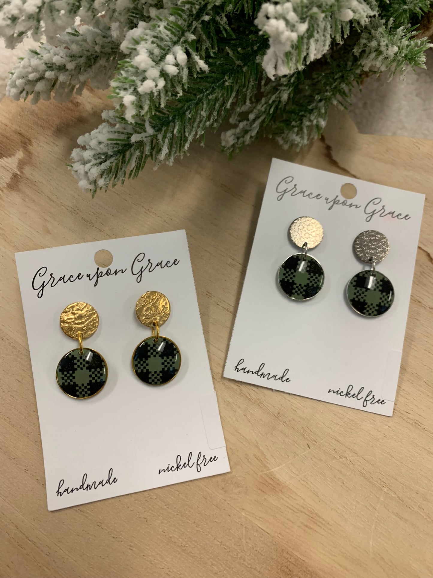 Buffalo Plaid Dangles - Short