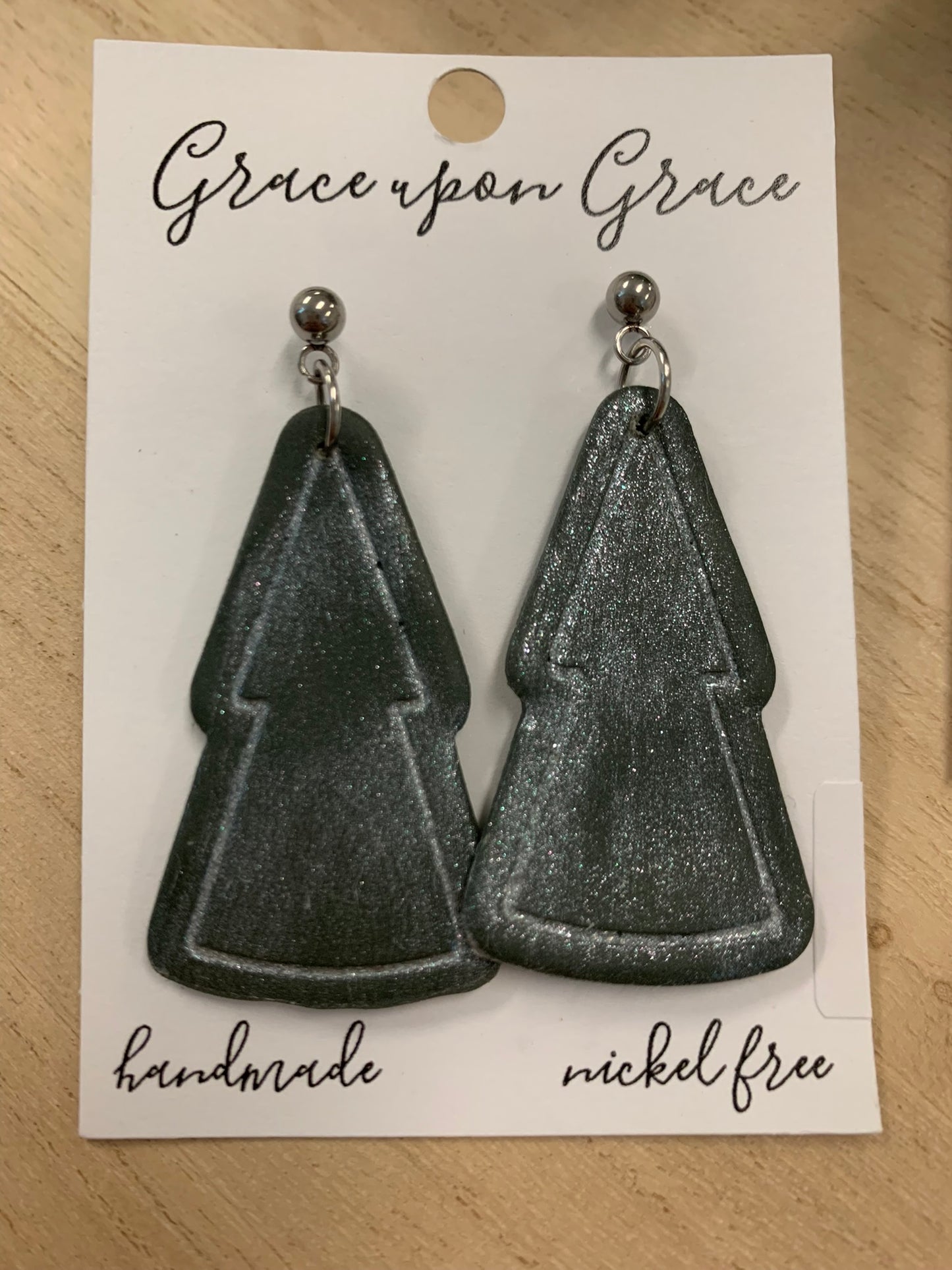Simple Christmas Tree Dangles - Glittery
