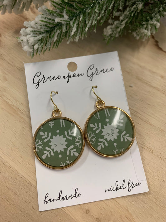 Sweater Print Dangles - Snowflake