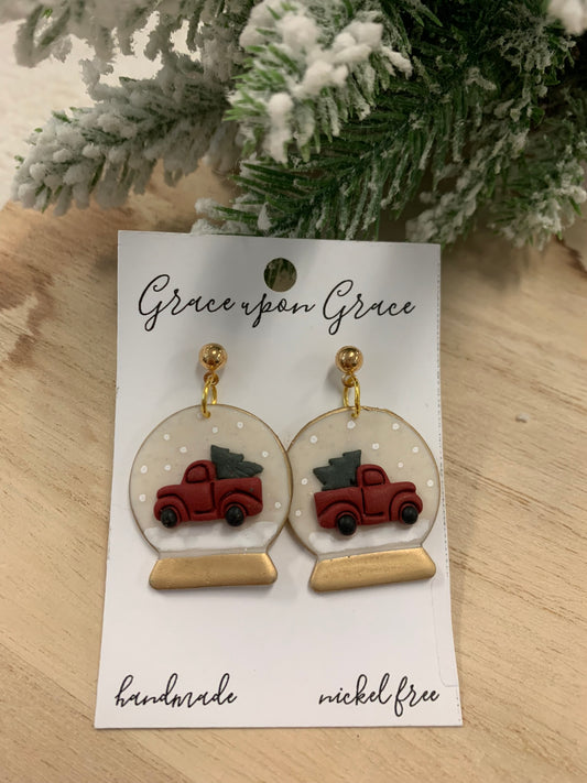 Snowglobe Dangles with Red Truck