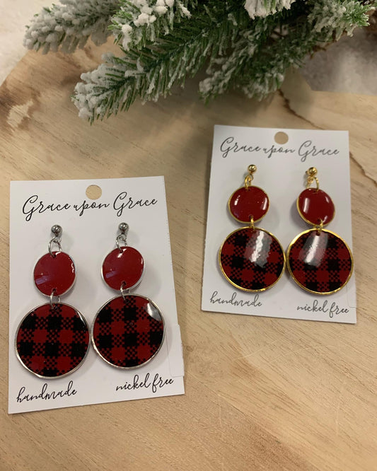 Buffalo Plaid Dangles - Long