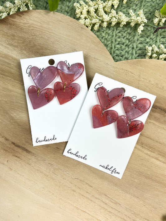 Asymmetrical Heart Dangles