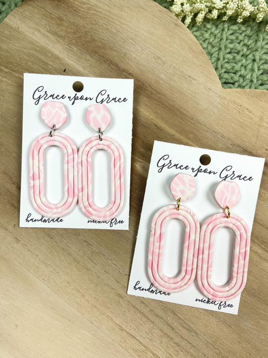 Ophelia Dangles - Pink and White