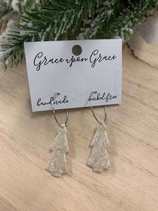 Minimalist Christmas Tree Hoops