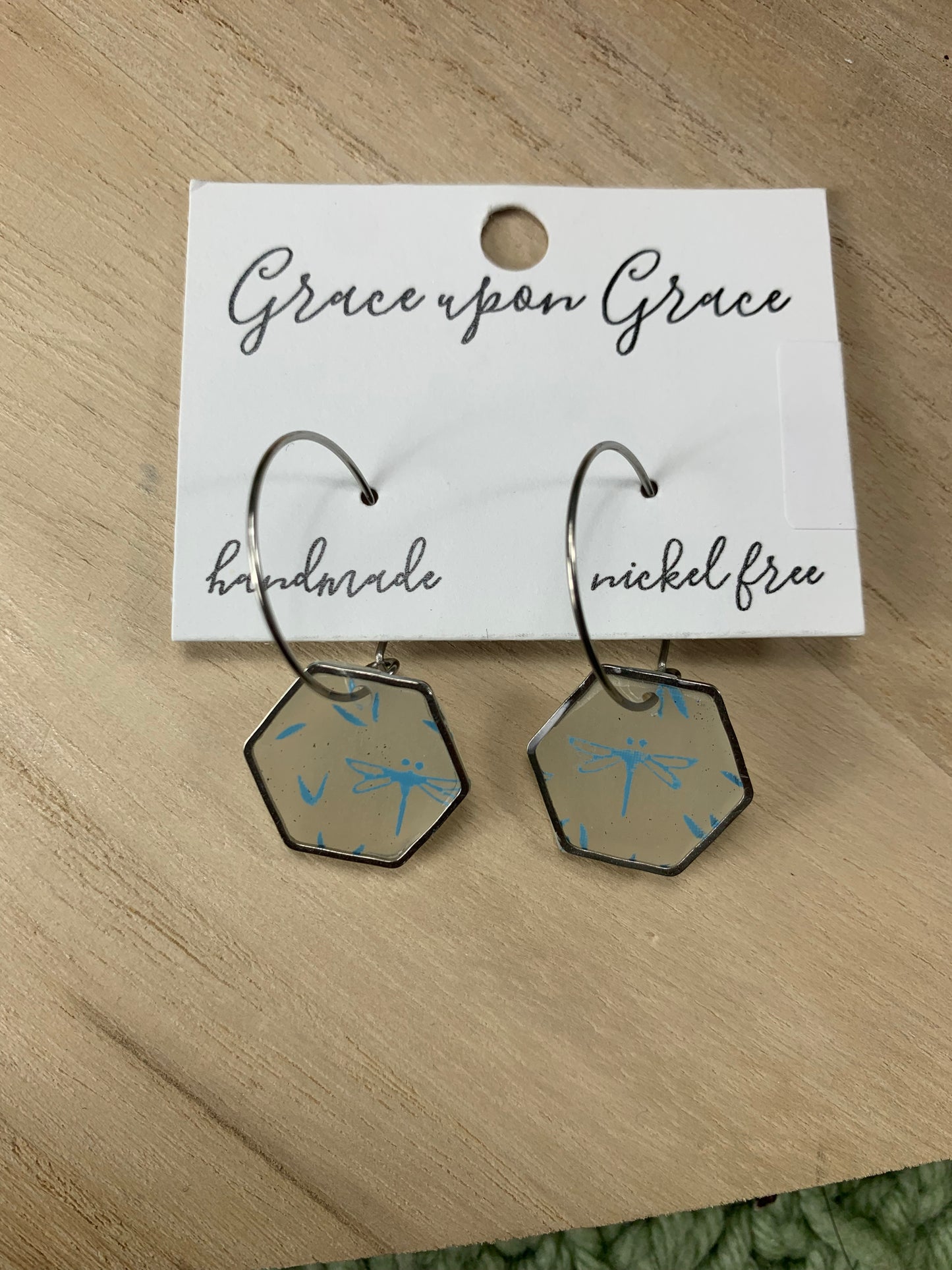 Dragonfly hoops - small hexagons