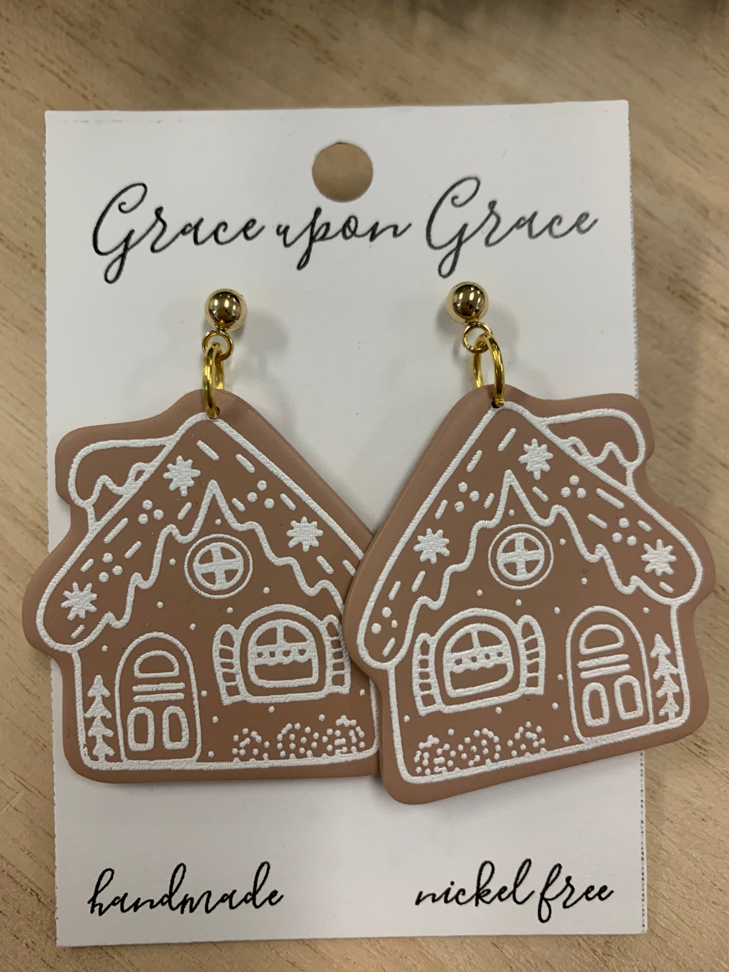 Painted Gingerbread House Dangles