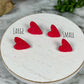 Heart Studs with Lace Texture
