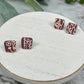 Trapezoid Studs with Flower Texture