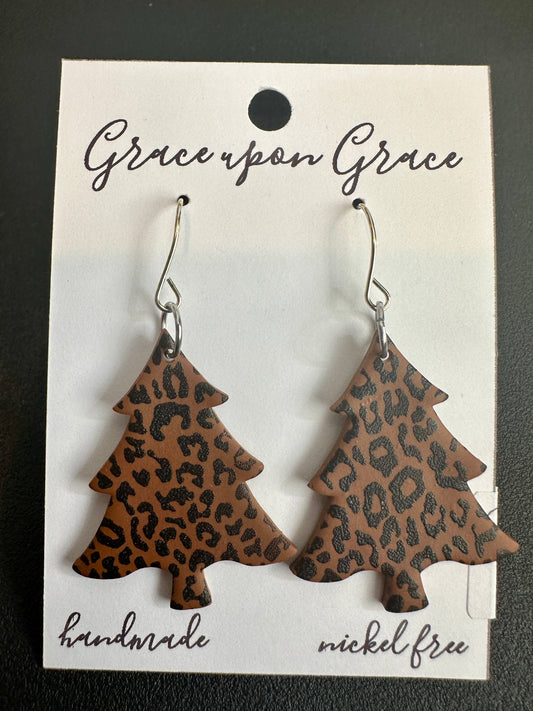 Leopard Print Tree Dangles