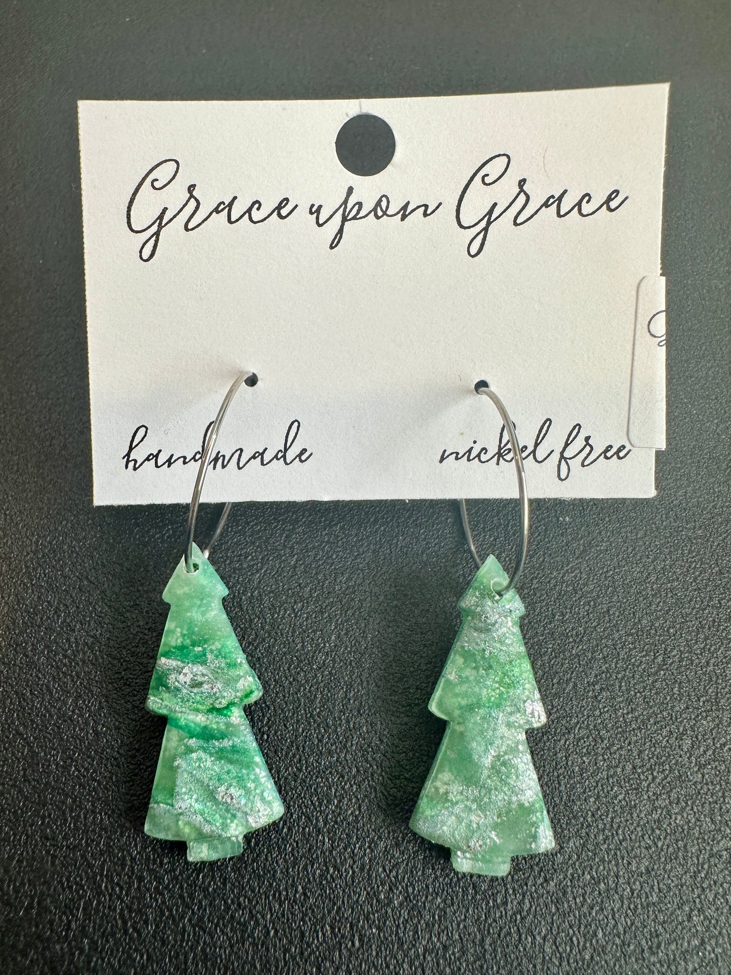 Marbled Tiered Tree Hoops