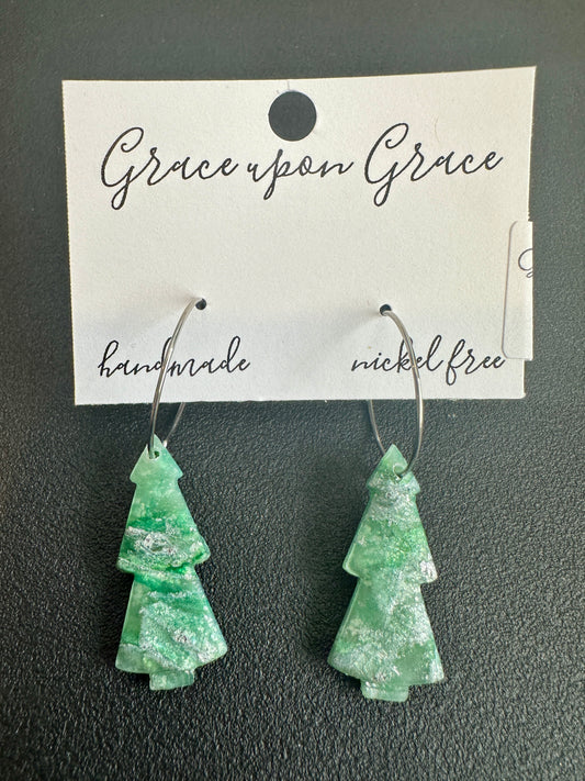 Marbled Tiered Tree Hoops