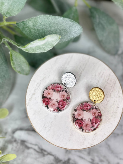 Vintage Floral Wreath Dangles