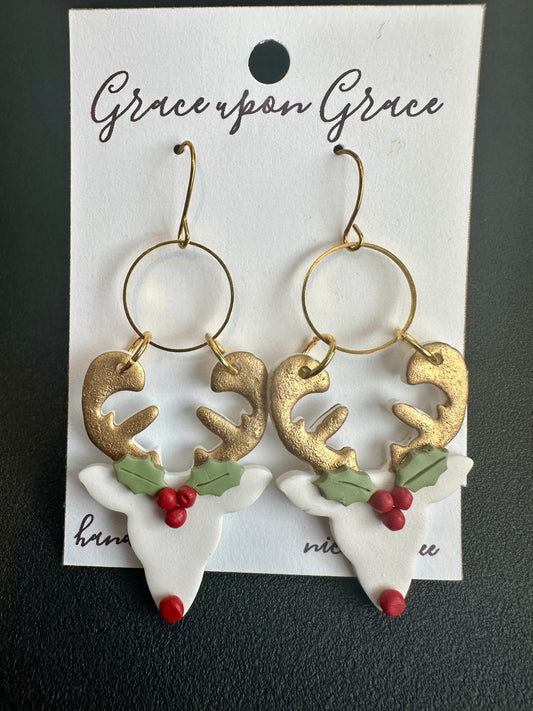 White Reindeer Dangles