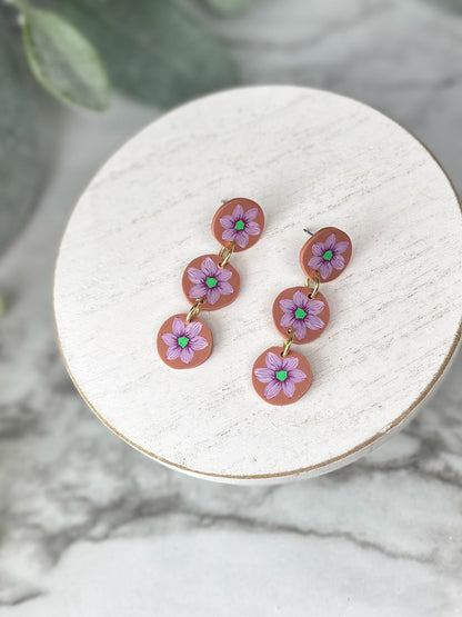 Purple Flower Dangles