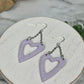 Open Heart Dangles with Lace Texture