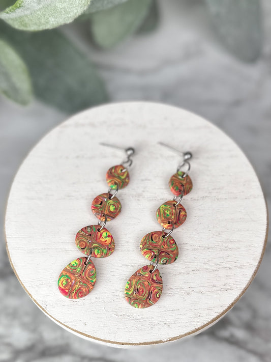 Retro Abstract Pebble Dangles