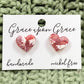 Heart studs - Marbled