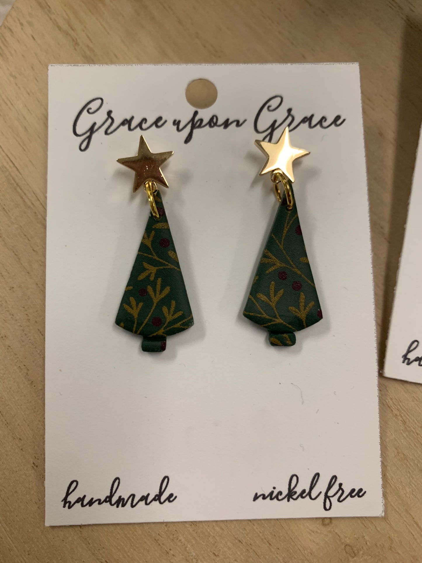 Minimalist Christmas Tree Dangles - Painted